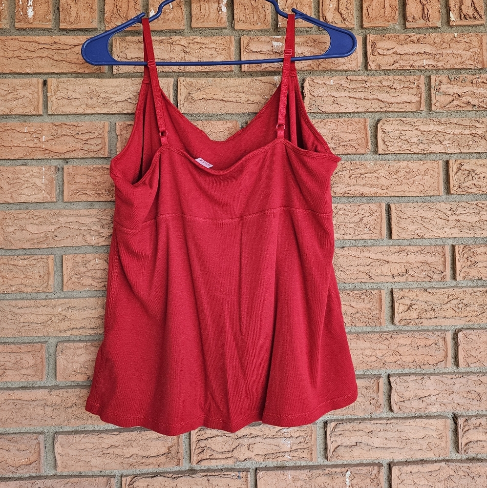 Lands' End Red Lace Trim Women's Top Size L - Picture 3 of 9